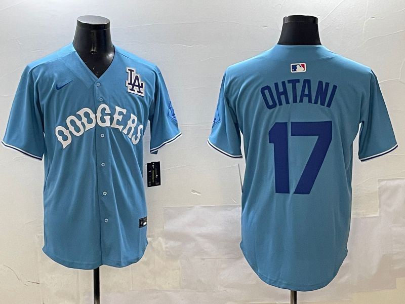 Men Los Angeles Dodgers #17 Ohtani Light Blue Throwback Game 2025 Nike MLB Jersey style 6->los angeles dodgers->MLB Jersey